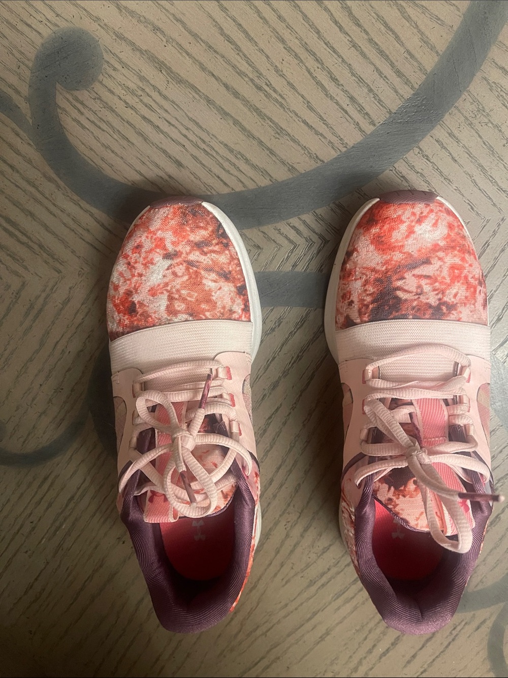 Pink Marble Pattern Athletic Sneakers